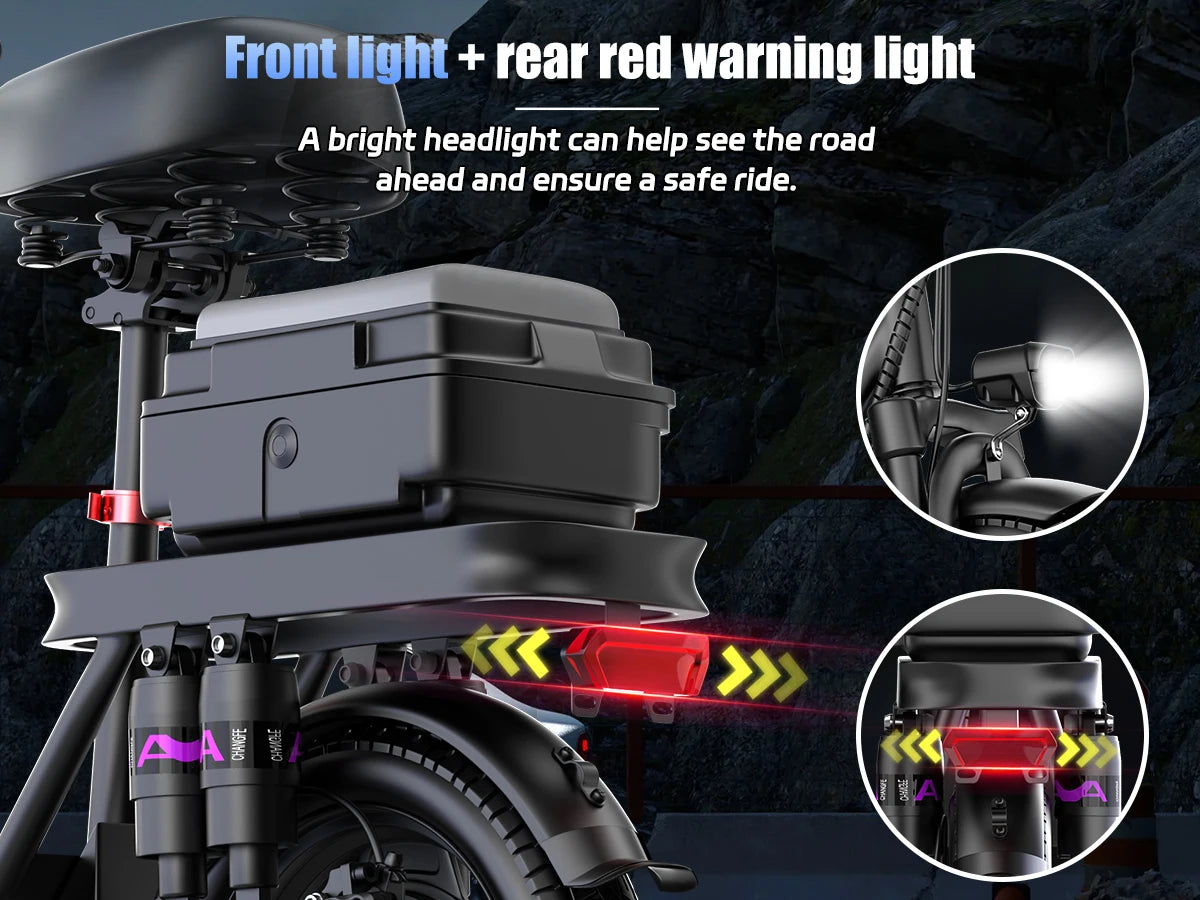 Folding Electric Scooter for Adults, 700W Peak Motor 48V 17.5Ah 300lbs Max Load,10 Full Shock Foldable Motor EScooter Absorption