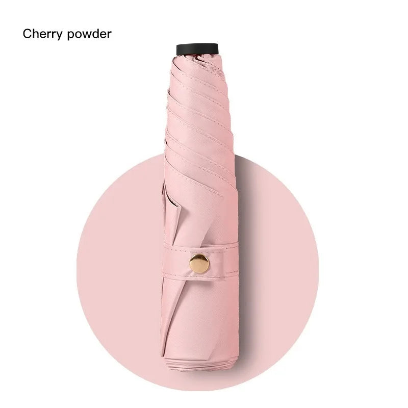 Ultra-light UPF50+ Umbrella Carbon Fiber Sun UV Protection Portable Umbrella Vinyl Folding Rain Parasol Pocket Pencil Umbrella