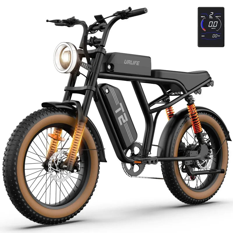 1500W Peak Electric Mountain Bike 48V 15.6Ah Removable Battery 28MPH 100 Mile Range 20X4" Fat Tire E-Bike Free Shipping Hot Sale