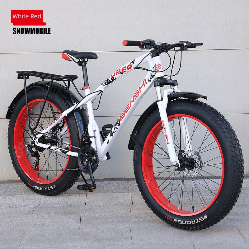 Snowmobile off-Road Mountain Bike Oversized Thick Wide Tire Plus-Size ATV Variable Speed Shock Absorption Adult Bicycles for Men and Women