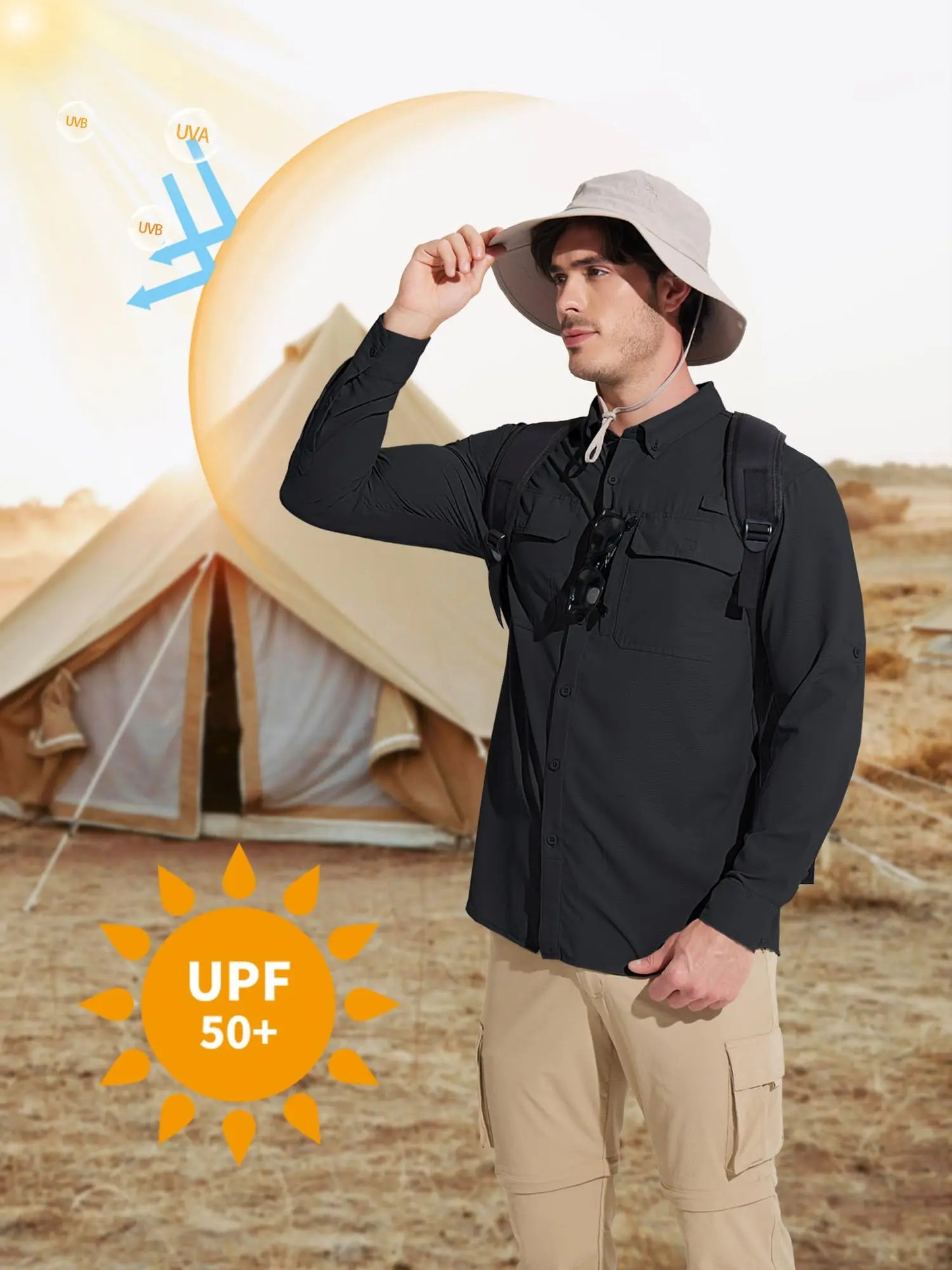 MAGCOMSEN Men's Long Sleeve Shirt with 3 Pockets