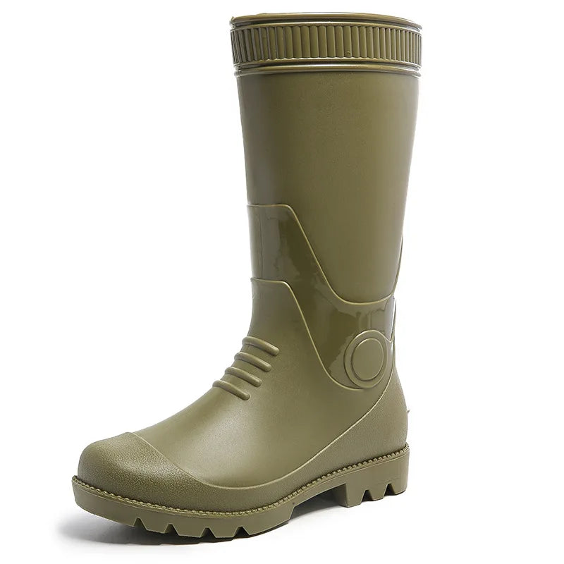 Fashion Boots for Couples High Rain Shoes Waterproof Galoshes Husband Fishing Work Garden Rainboots Women and Men Rubber Shoes