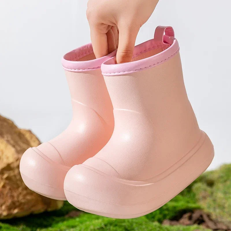 Women Rain Boots New Fashion Thick Bottom High Top Rain Shoes Summer Non-slip Lightweight Waterproof Footwear Botas Plataforma