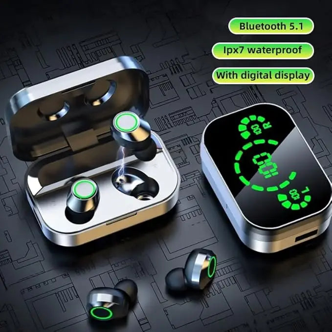 Long Playtime Touch Control True Wireless Earbuds/Headphones Bluetooth YD03, LED Charging Case, Bluetooth 5.3