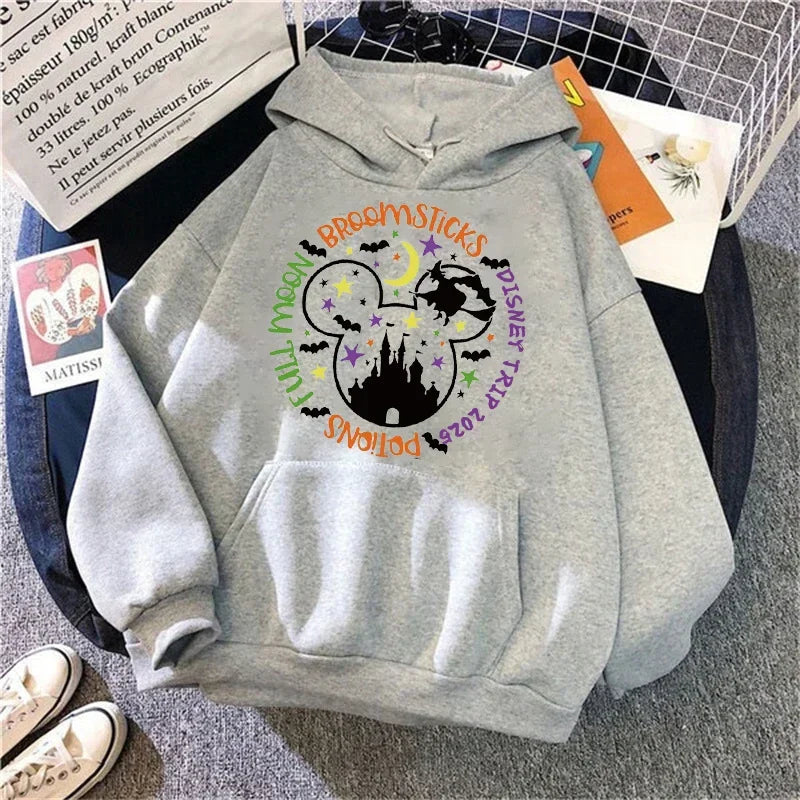 2025 Disney Mickey Minnie Family Vacation Printed Hoodie Autumn My First Disney Trip Pullover Tops Women Casual Sweatshirt