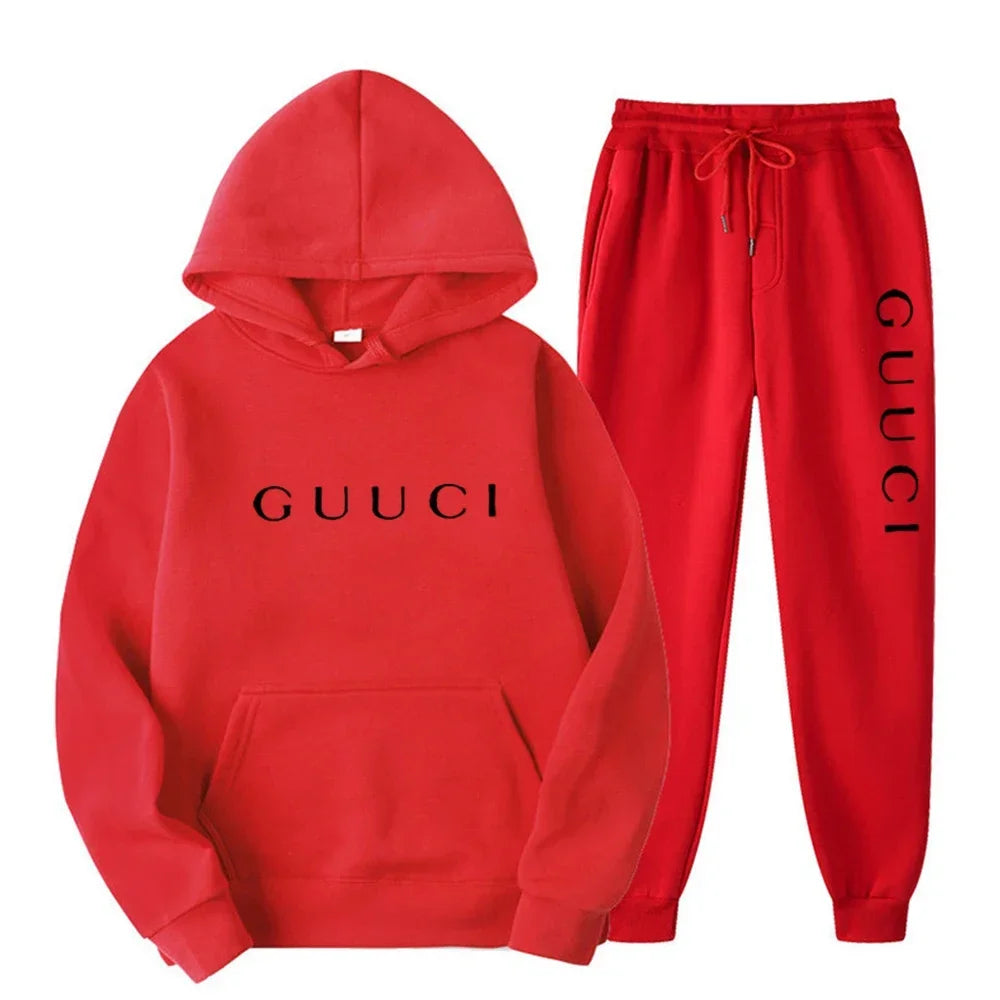 men's and women's hoodie + jogging pants two-piece set