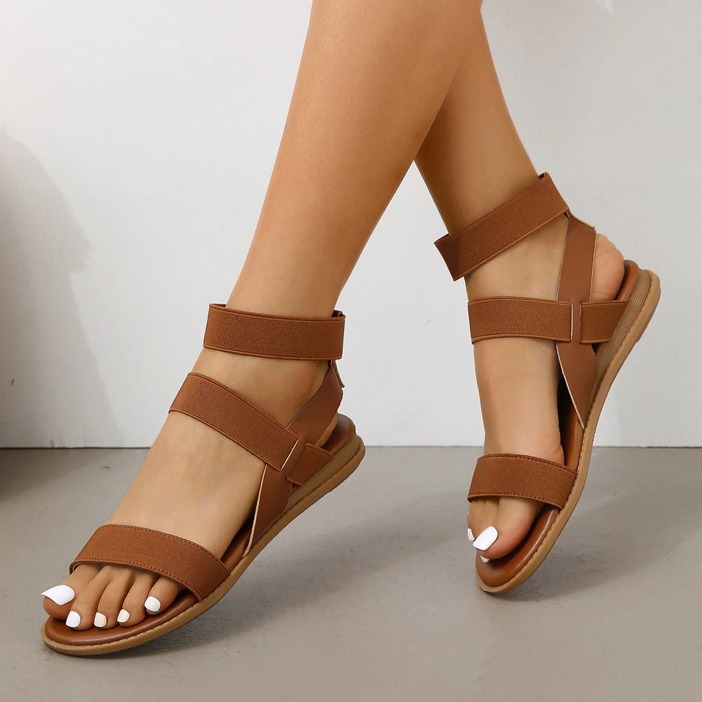 Brown Vintage Women Summer Sandals