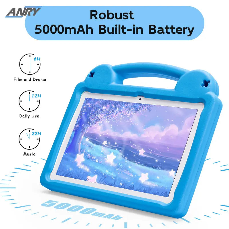 ANRY 2025 Kids Tablet Android 15 10.1 Inch A523 2.0GHZ 8GB(4+4 Expand) RAM 64GB ROM Octa-Core 5000Mah Tablets Children's Gifts