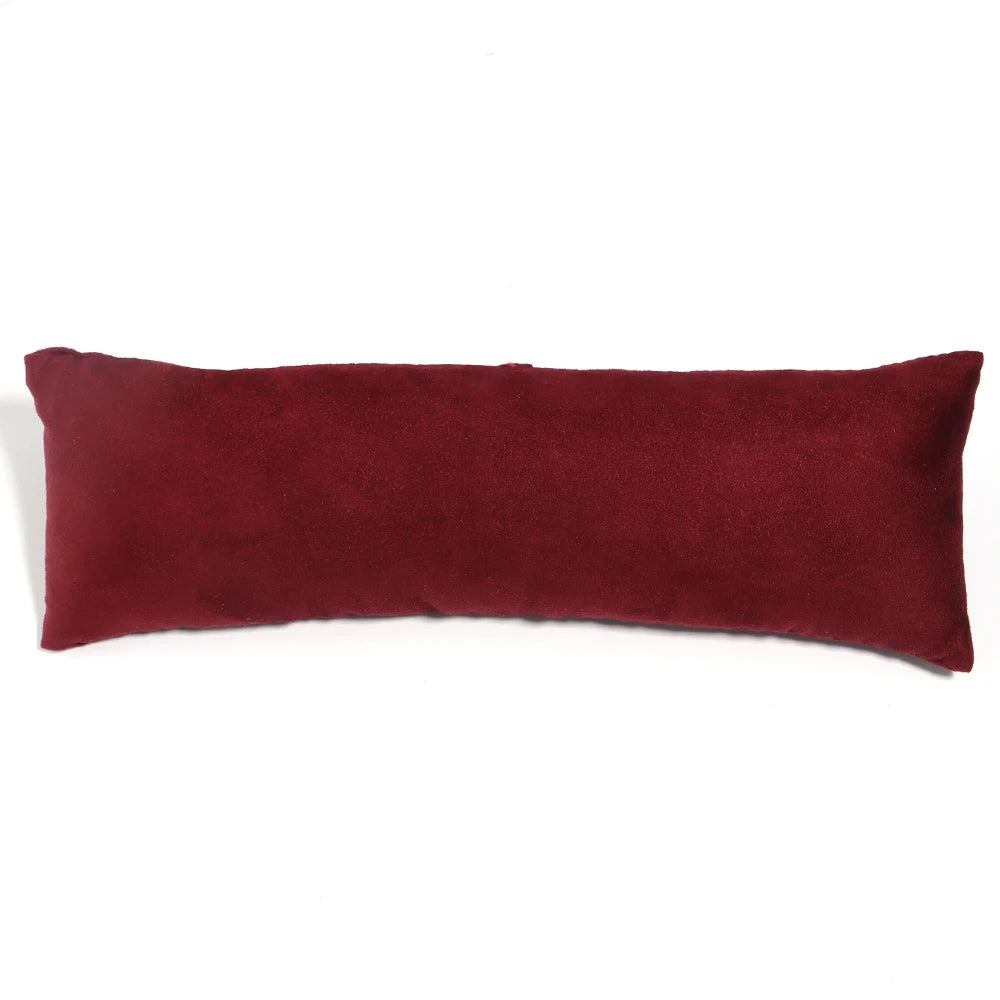 Jewelry Pillow Stand Velvet PU Leather Holder Organizer Bracelet Case Bangle Anklet Watch Display Photography Prop Wholesale