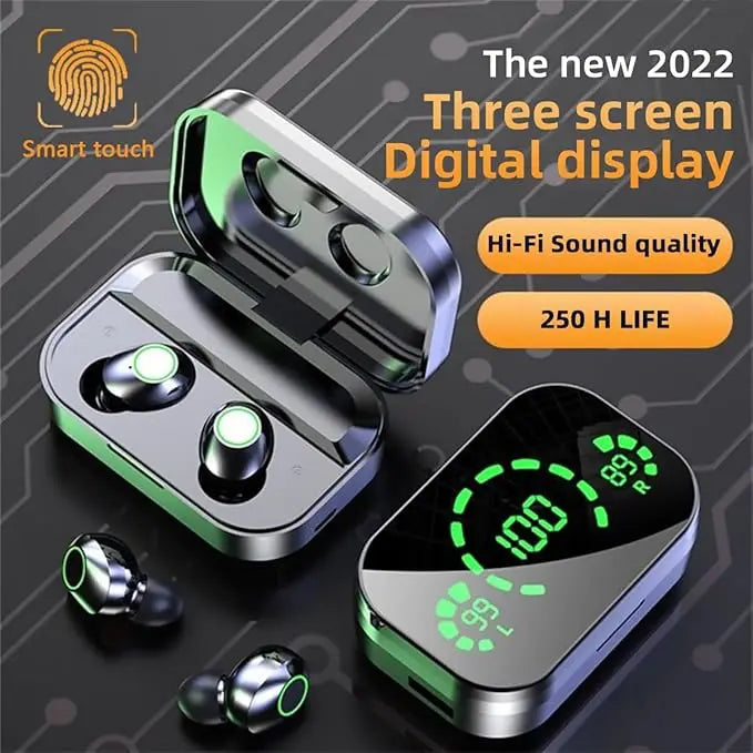 Long Playtime Touch Control True Wireless Earbuds/Headphones Bluetooth YD03, LED Charging Case, Bluetooth 5.3