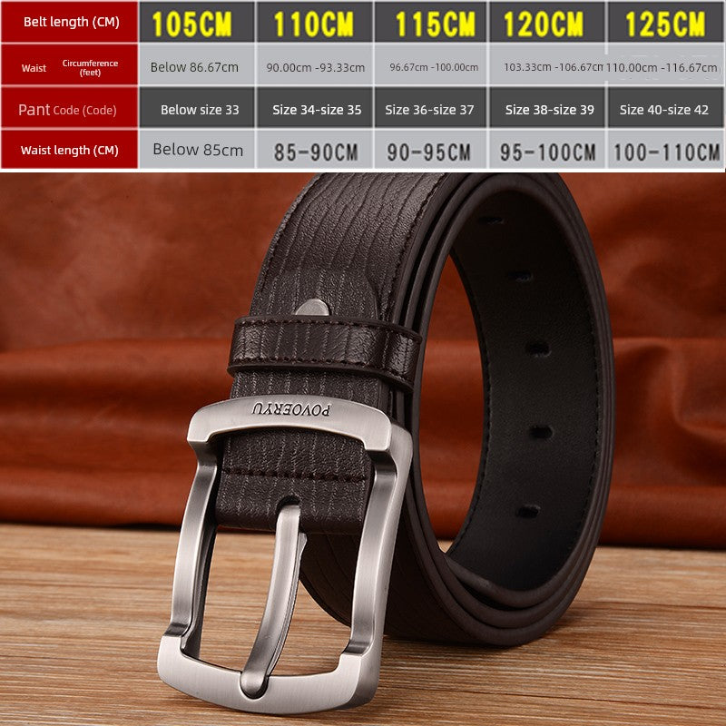 White Korean Style Trendy Casual Men's Leather Belt for Young People