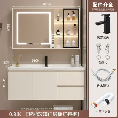 Show Service Bathroom Cabinet Jewelry Mirror Sink Makeup Washbasin Shelves Space Saving Ergonomic Vestidores Backyard Furniture
