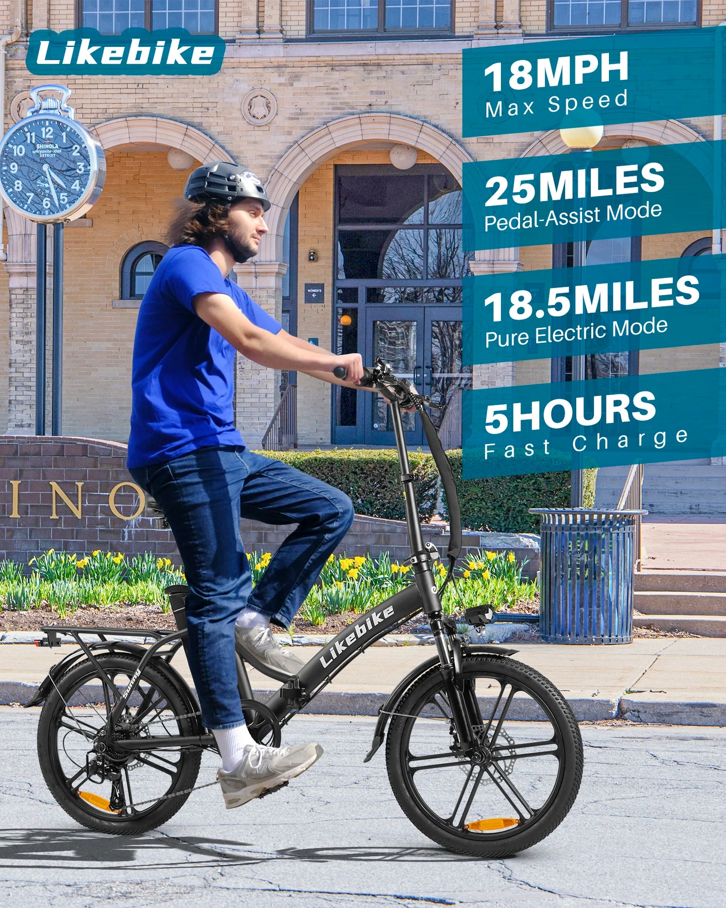 Electric E bike Foldable 540W Peak Motor 36V Removable Lithium Battery Electric Bicycle 20 Inch Tires Urban Commuter E-bike