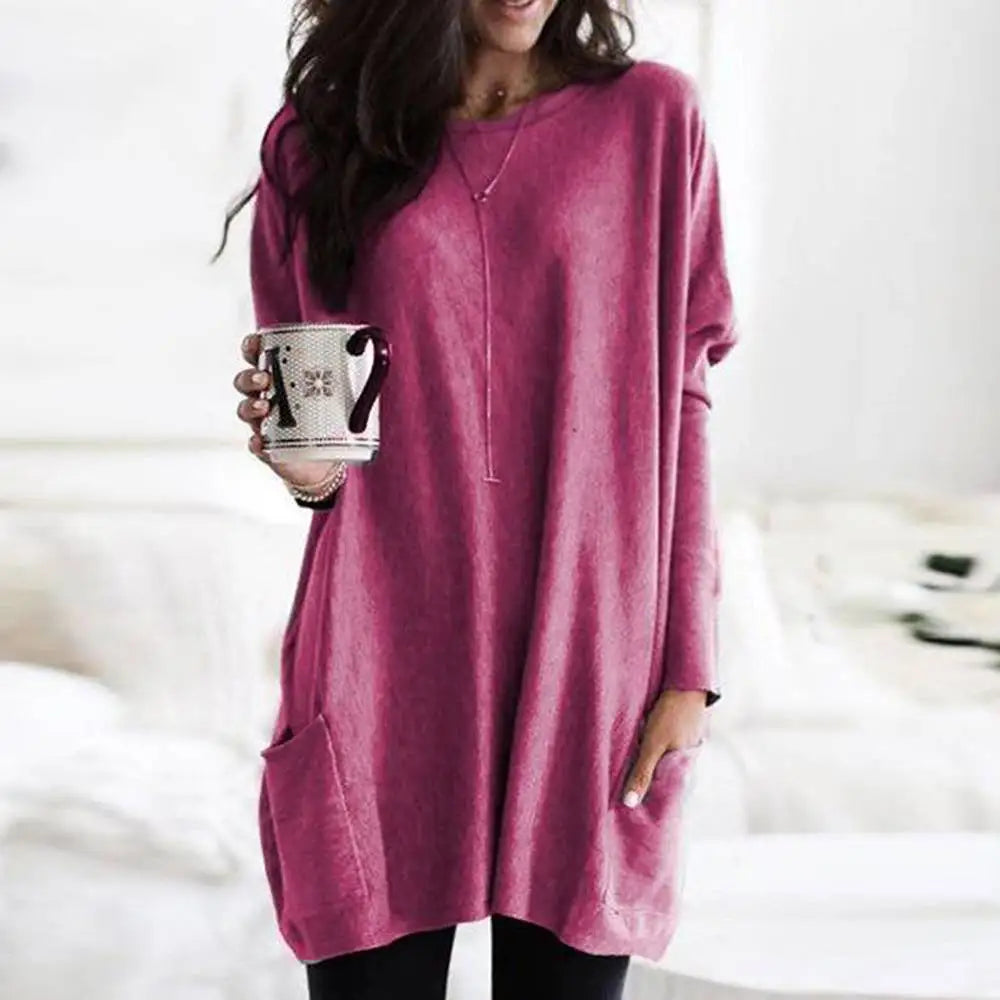 Tunic Tops Blouse Ladies Casual Loose Jumper Pullover