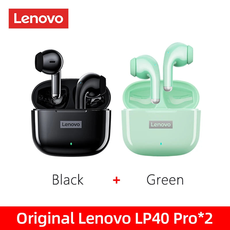 100%Original Lenovo LP40 Pro TWS Earphones Wireless Bluetooth 5.1 Sport Noise Reduction Headphones Touch Control 250mAH 2022 New