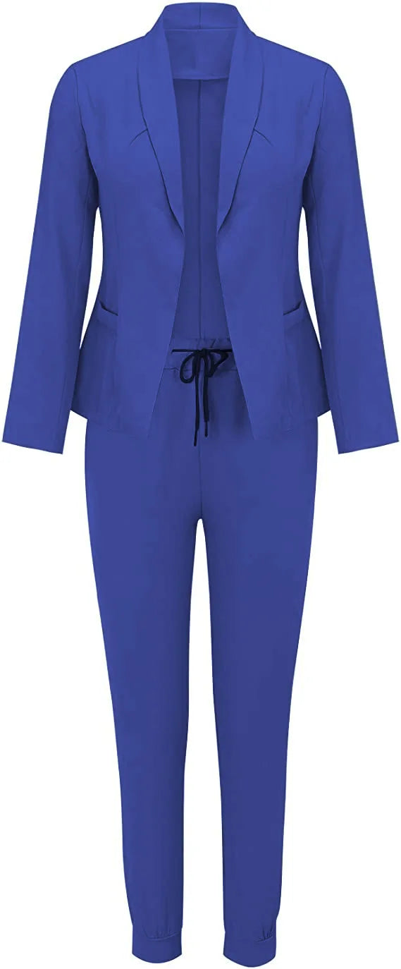 2024 New European and American Leisure Solid Color Commuting Fashion Leisure Set, Suit and Women's Wear Set