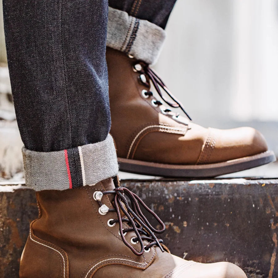 Maden First Layer Cowhide 8111 Ankle Boots Vintage Genuine Leather Paratrooper Motorcycle Boots Men's Fall Winter Casual Shoes