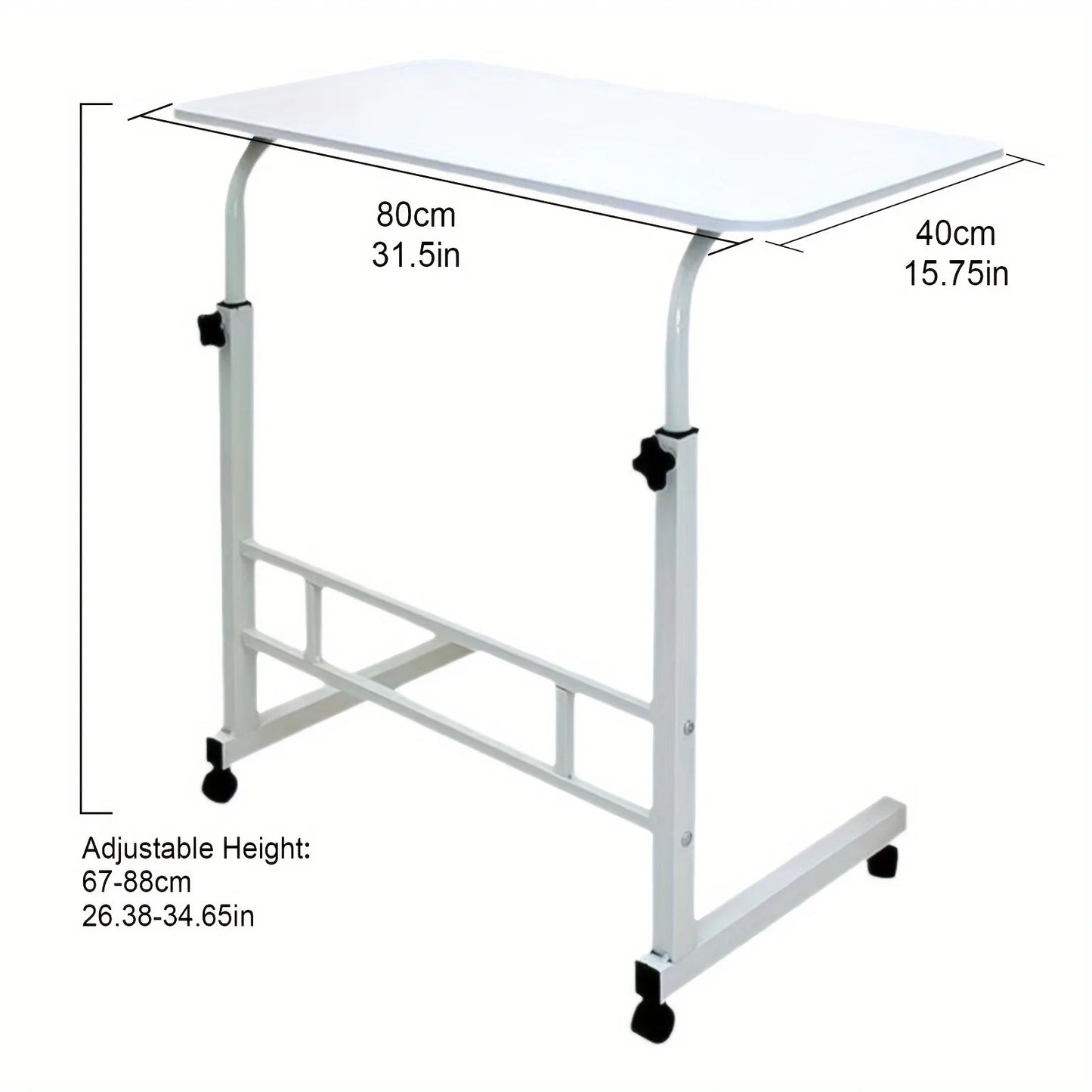 Standing Desk Adjustable Height Mobile Computer Desk with Universal Wheel Stable Sturdy Durable Spacious Study Table for Home