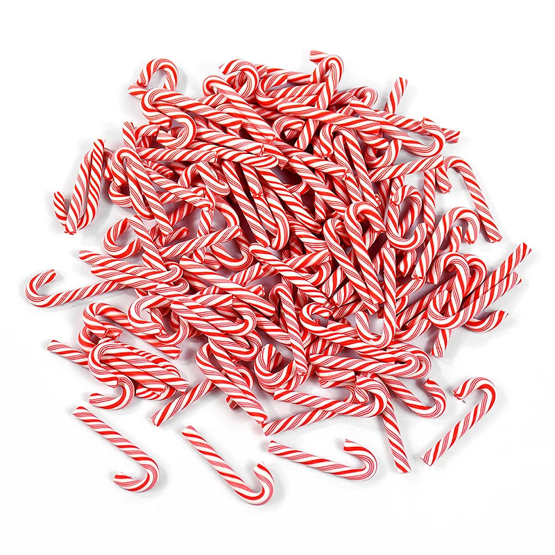 10/30/50Pcs Mini Candy Cane Christmas Decoration Red White