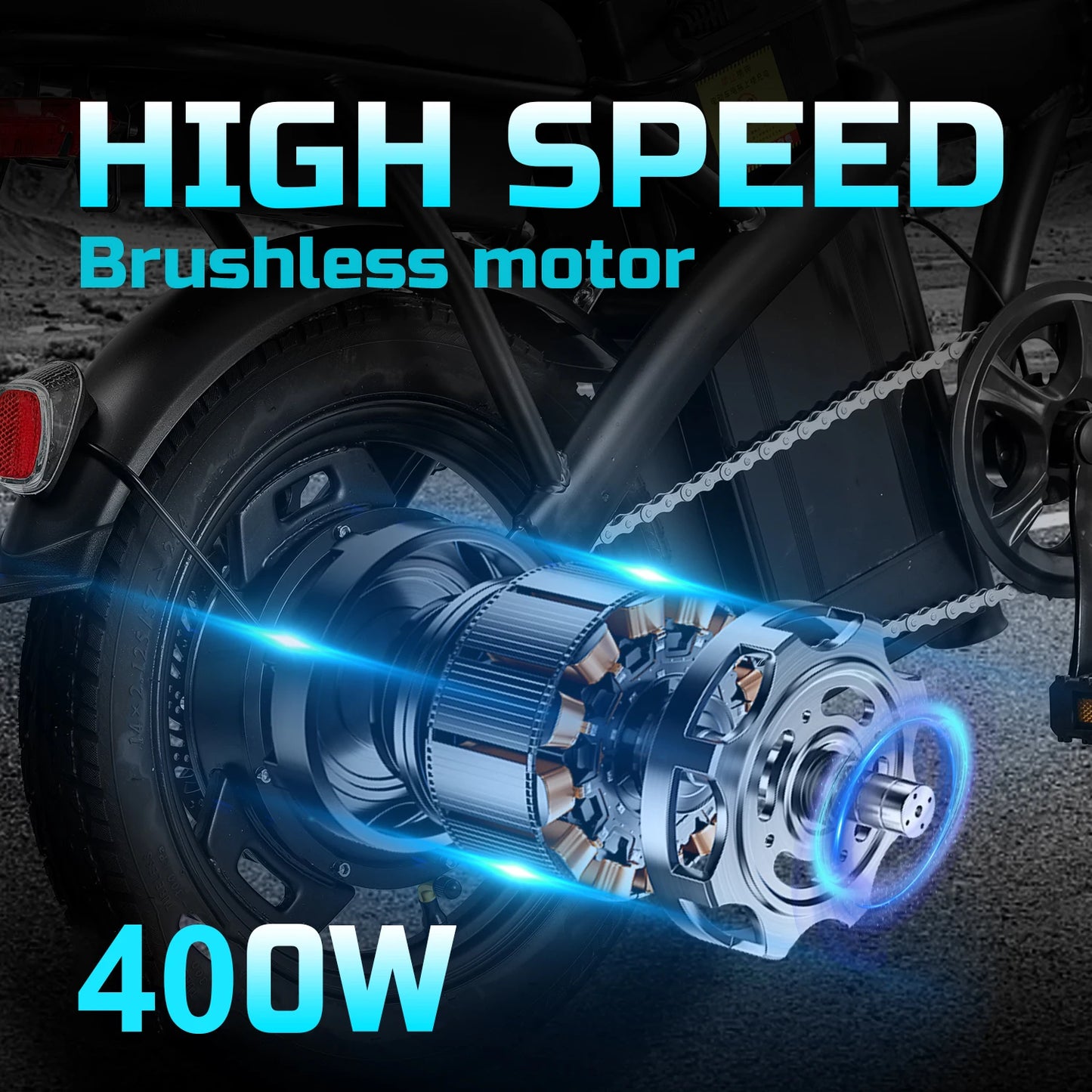 Folding Ebike Carbon Steel 14inch Road Tires 48V 350W Cheap Bicimoto Electrica with Basket Lightweight Foldable Adult Brushless