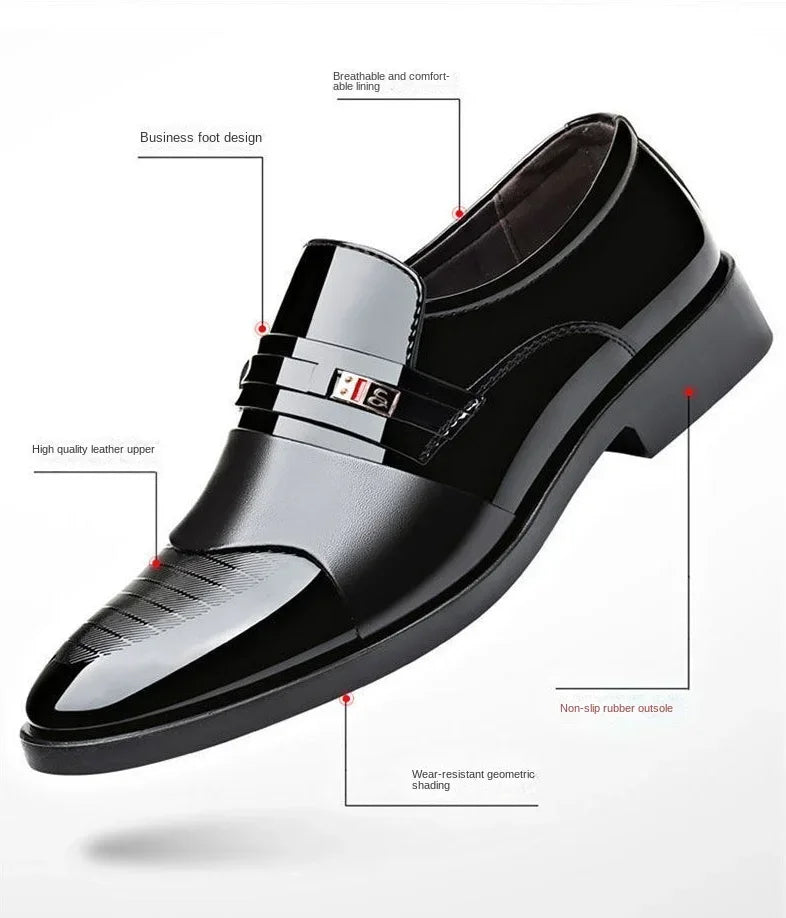 Leather Shoes for Men Wedding Formal Oxfords Business Casual Office Work Shoes for Men Classic Luxury Pointy Men's Dress Shoes