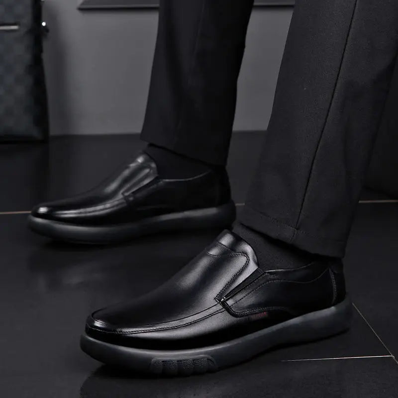 Black Shoes Men Loafers Breathable