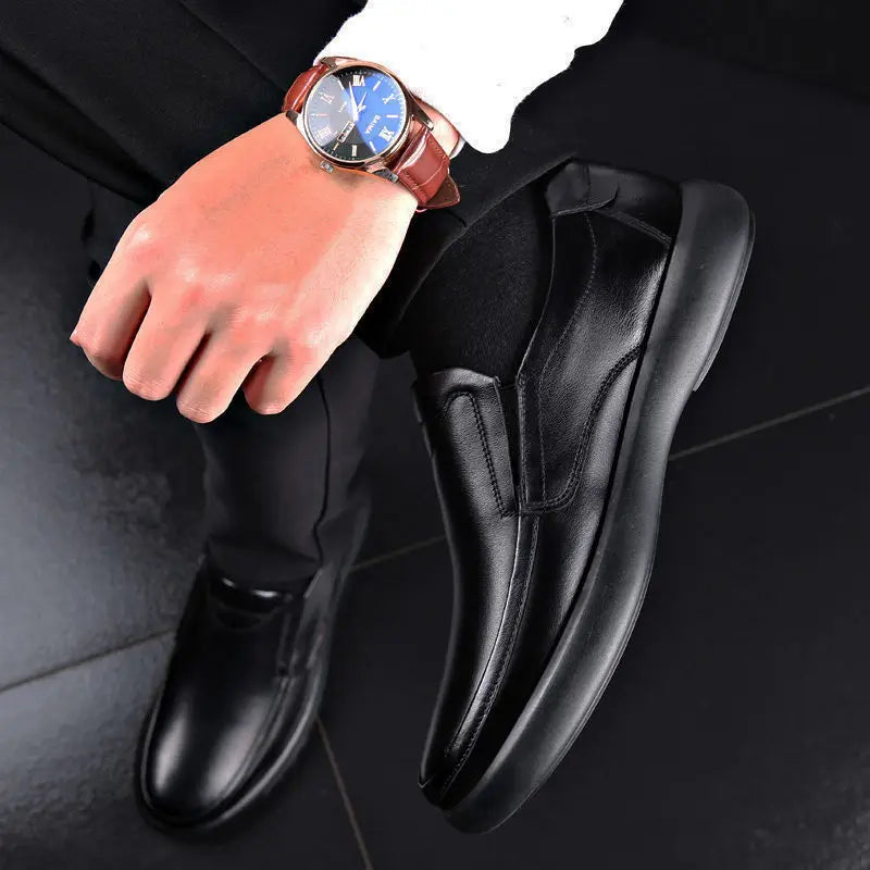 Black Shoes Men Loafers Breathable