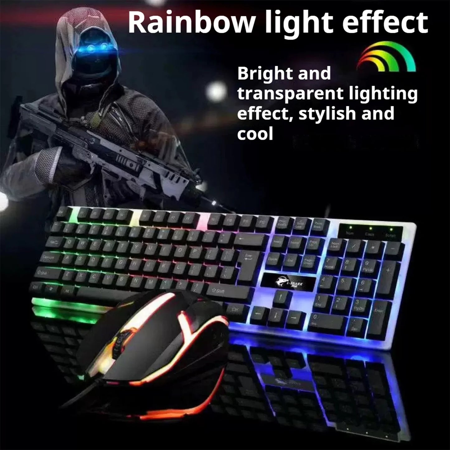 New English Arabic Numerals Wired Keyboard and Mouse Set Ergonomic For Both Gaming And Office Use Gaming Keyboard And Mouse