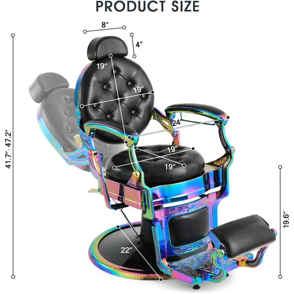 Retro Barber Chair Heavy Duty Barber Chairs Vintage Salon Chair Hydraulic Recline Beauty Spa Styling Equipment Rounded Cushioni