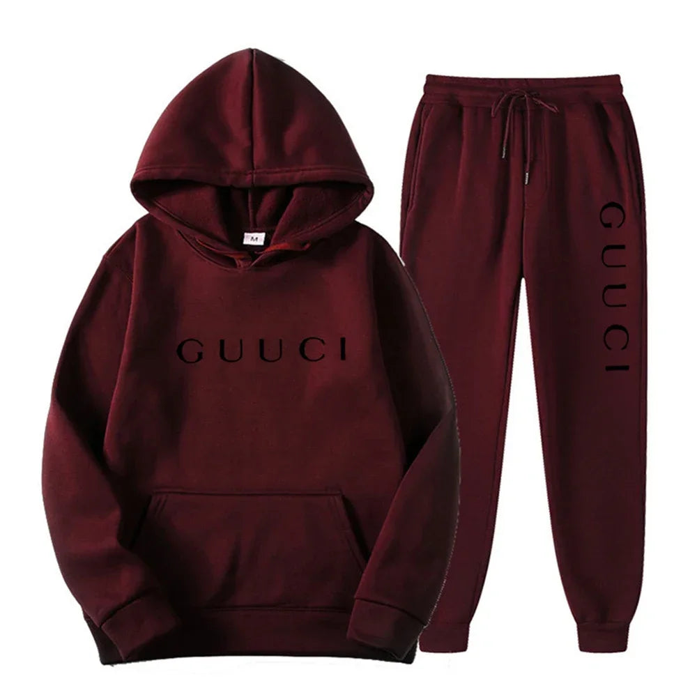 men's and women's hoodie + jogging pants two-piece set