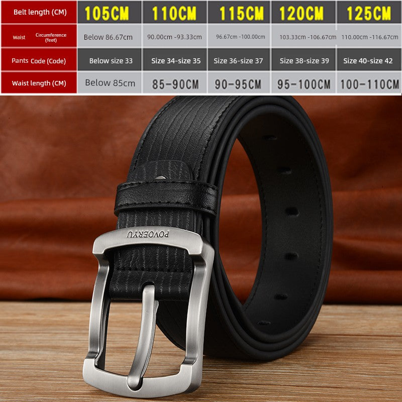 White Korean Style Trendy Casual Men's Leather Belt for Young People