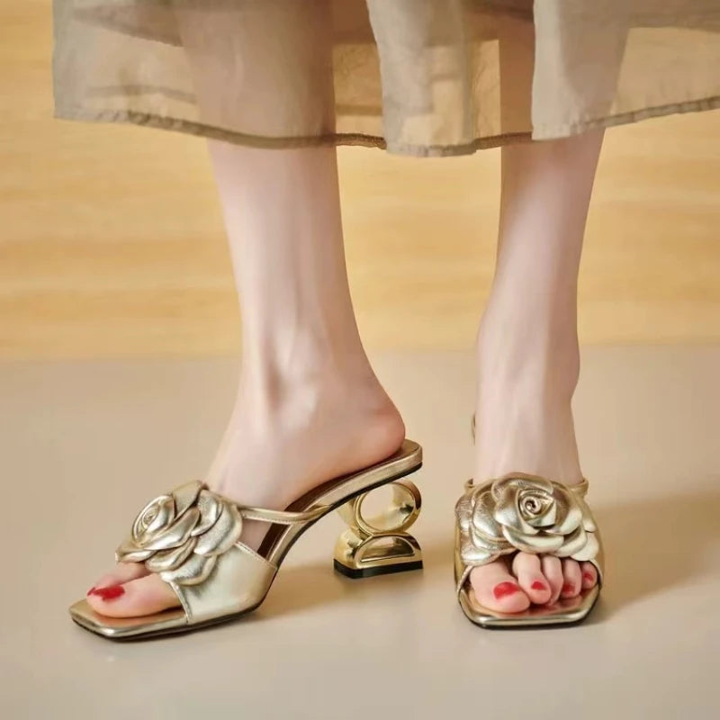 Flowers Black Shoes