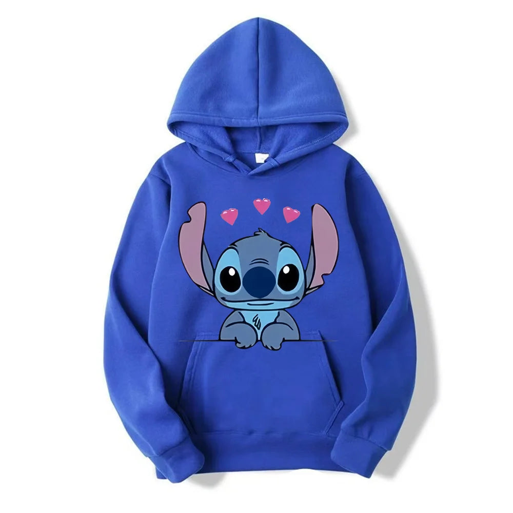 Halloween Costumes Women Warm Winter Jacket Women Disney Lilo & Stitch Pattern Sweatshirt Harajuku Style Women Oversized Hoodie