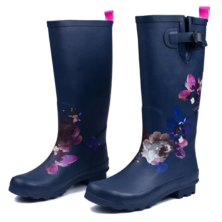 Fashionable Women's High Tube Rain Boots,