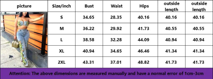Sexy Denim Woman Set Fashion Floral Printed Crop Top and Wide Leg Jeans Pants Suit 2025 Street Wear Two 2 Piece Sets Outfits