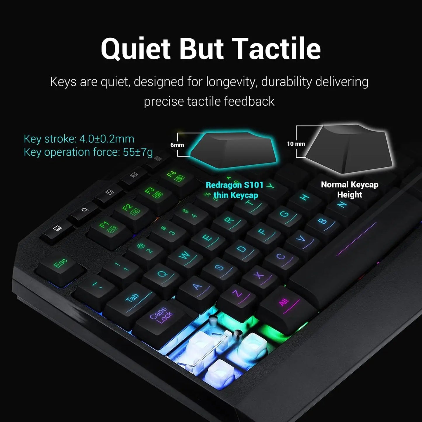 Redragon S101 Gaming Keyboard, M601 Mouse, RGB Backlit Gaming Keyboard, Programmable Backlit Mouse, Value Combo Set