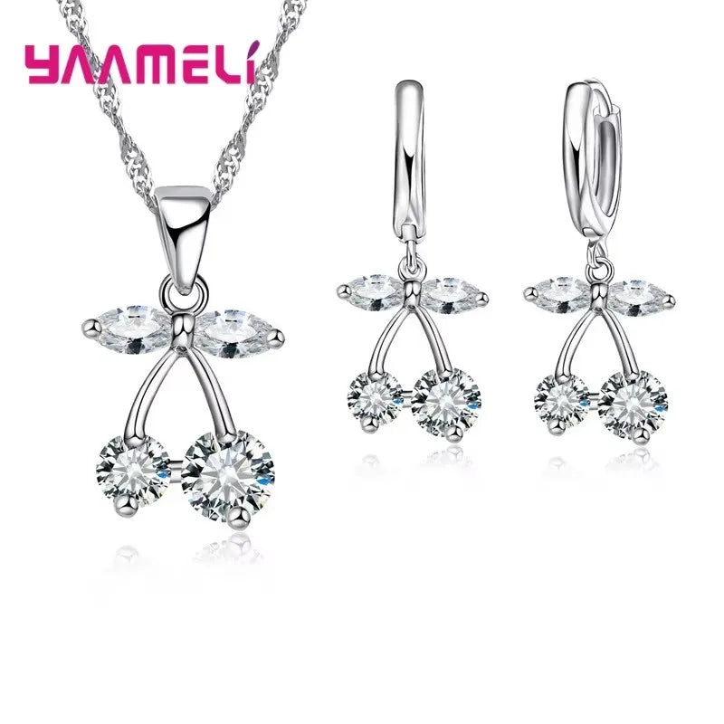 34 Designs Big Promotion 925 Sterling Silver Jewelry Set for Woman Girl Pearl Rhinestone Zircon Pendant Necklace Earrings Chain