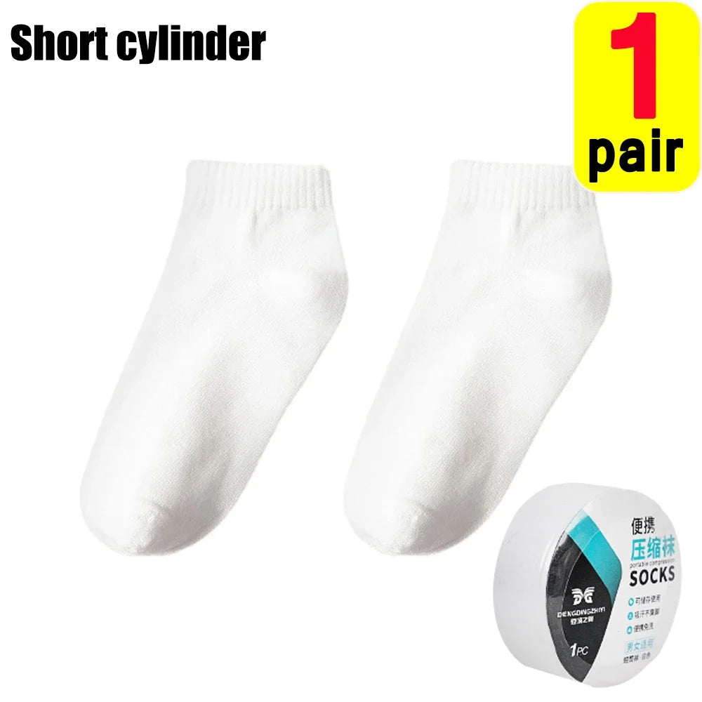Breathable Disposable Highly Elastic Socks Outdoor Portable Simple Compression Travel Thin Sweat-Absorbing Sports Cotton Socks