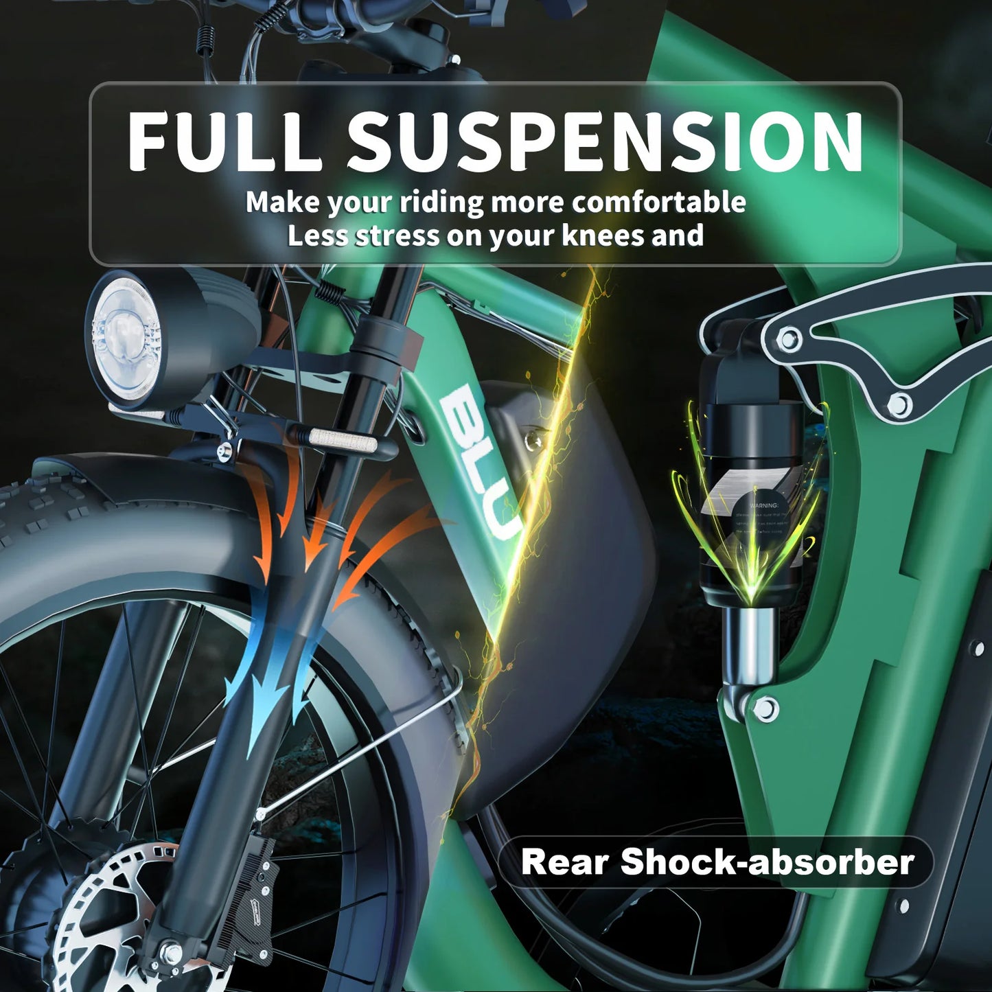 Electric Bicycle 26*4.0 Fat Tire 2000W 52V 22.4AH Battery Road Electric Bike Adults Waterproof Snow Beach EBike
