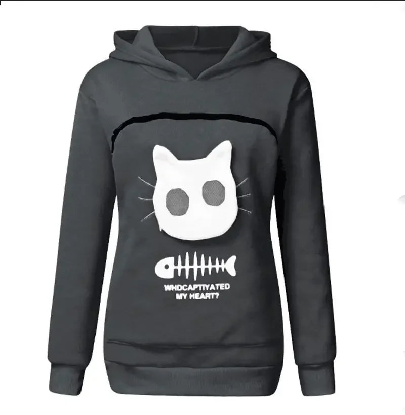3XL Cat Lovers Hooded Sweatshirt Kangaroo Dog Pet Paw Dropshipping Pullovers Cuddle Pouch Fish Pocket Hoodie Tops