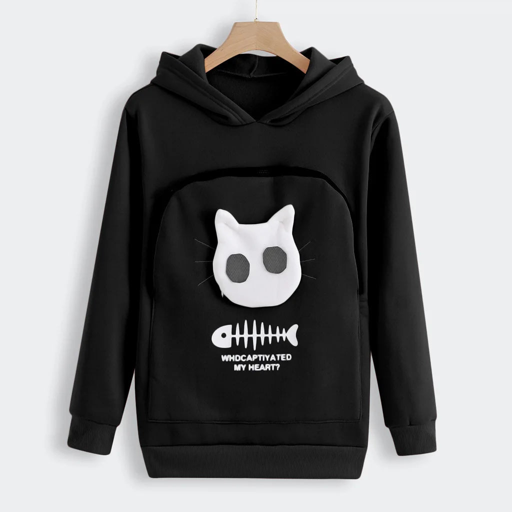 S-3XL Cat Lovers Hooded Sweatshirt Kangaroo Dog Pet Paw Dropshipping Pullovers Cuddle Pouch Fish Pocket Hoodie