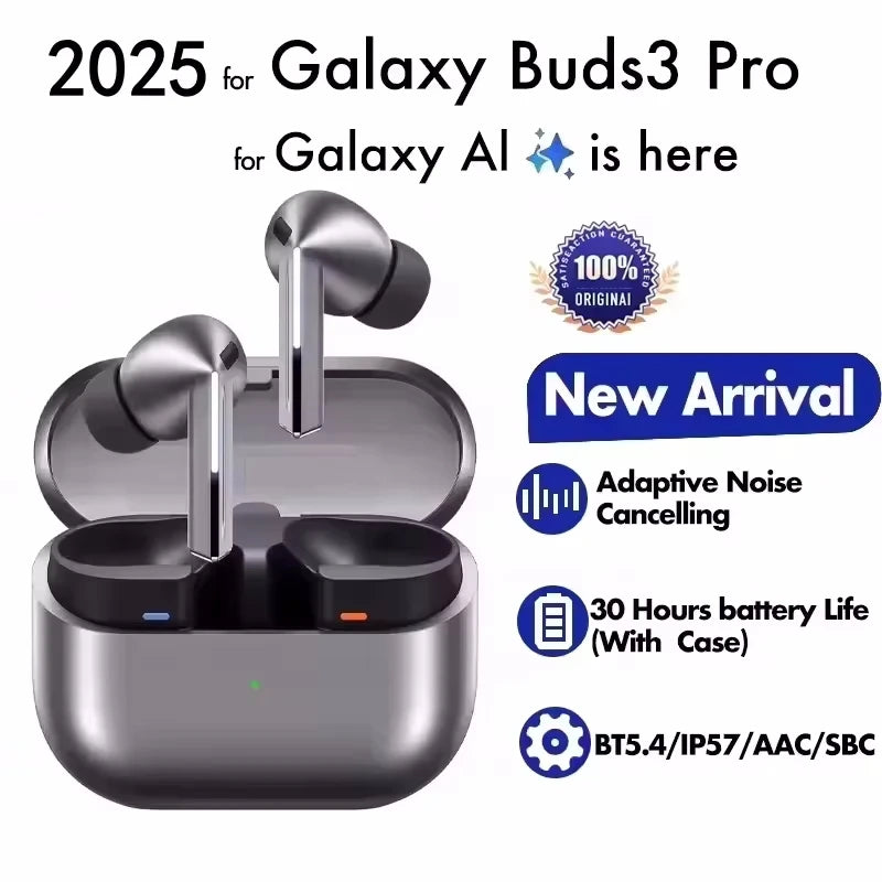 Galaxy Buds3 Pro 2025 Wireless Earbuds, Hybrid ANC in-Ear Headphones, 25H Playtime, Hi-Fi Sound for Gym/Running