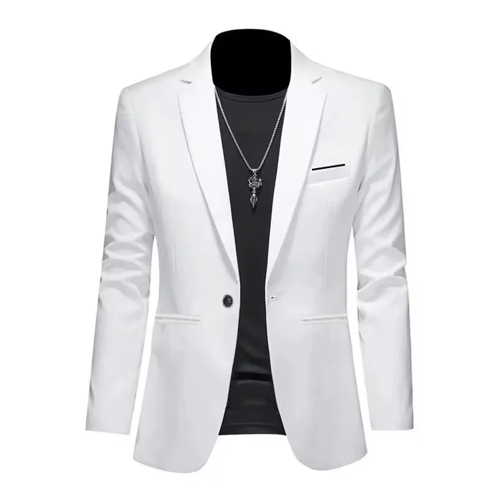 Men's Trendy Leisure Boutique Suit Jacket Autumn Casual Business Slim Fit Non-ironing Single Button Suit