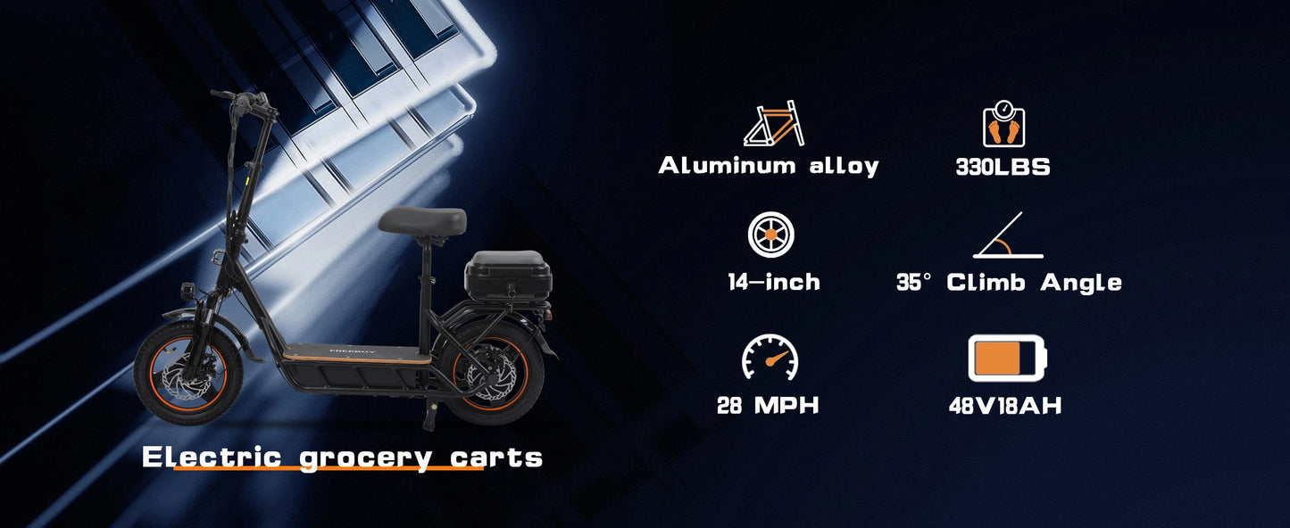 FREEBOY H14 ADULT ELECTRIC SCOOTER 750W MOTOR 48V 18AH FOLDING ELECTRIC SCOOTER 14 INCH TIRE CITY ELECTRIC SCOOTER