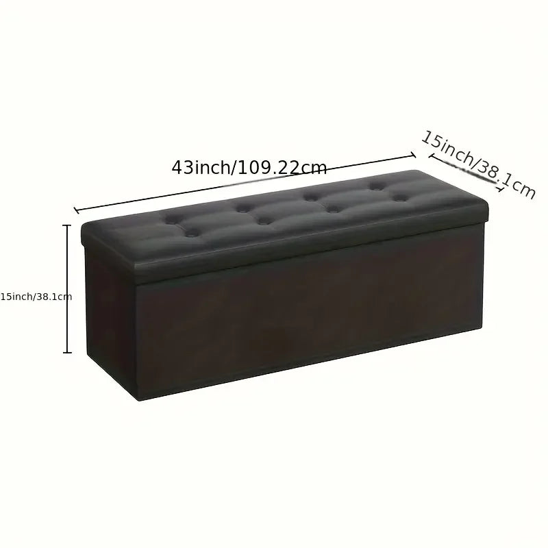 15/30/43 Inch Storage Stool Ottoman,Shoe Bench with Cushioned Seat, Bedside Cabinet & Footrest for Living Room/Bedroom/Office