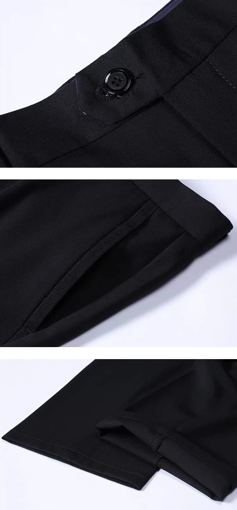 Men's straight leg office black deep blue pants