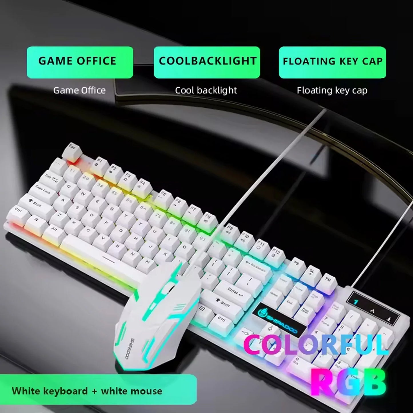 New English Arabic Numerals Wired Keyboard and Mouse Set Ergonomic For Both Gaming And Office Use Gaming Keyboard And Mouse