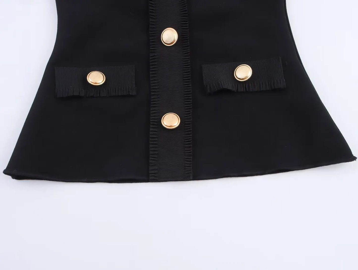 HH Women Suit Black Elasticity Neck Halter Button Design Sleeveless Backless Sexy Top+Elastic Waist Casual Slim Long Pant