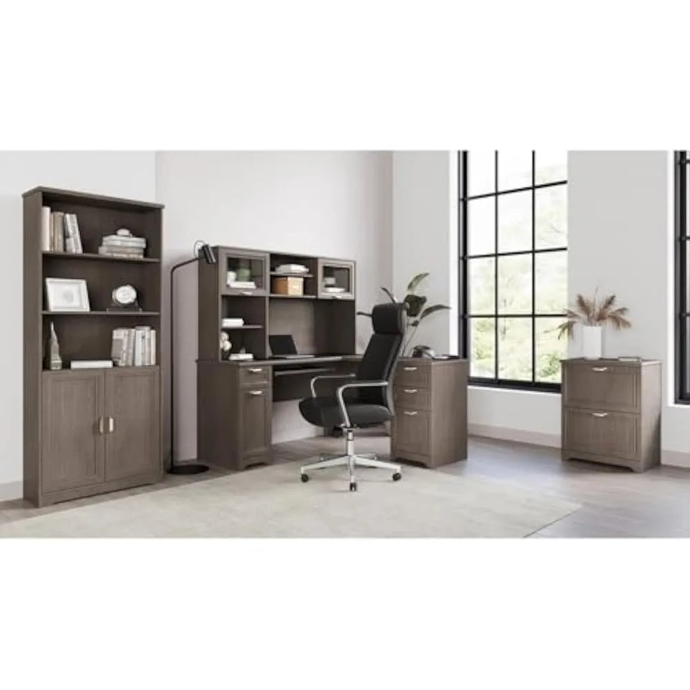 ® Magellan 59"W L-Shape Corner Computer Desk, Gray