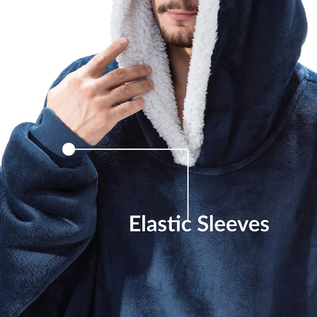 Wearable Blanket Hoodie Women Men Oversized Flannel Sherpa Fleece Hooded Soft Cozy Warm Blanket Blanket Sweatshirt Gifts